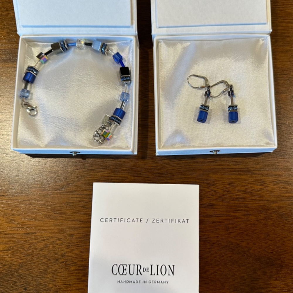 Coeur de Lion Bracelet & Earring Set - Blue
